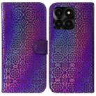 For Honor X6a Colorful Magnetic Buckle Leather Phone Case(Purple) - 1