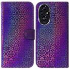 For Honor 200 5G Colorful Magnetic Buckle Leather Phone Case(Purple) - 1