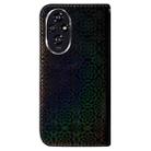 For Honor 200 5G Colorful Magnetic Buckle Leather Phone Case(Black) - 3