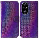 For Honor 200 Pro 5G Colorful Magnetic Buckle Leather Phone Case(Purple) - 1