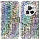 For Honor Magic6 Pro Colorful Magnetic Buckle Leather Phone Case(Silver) - 1