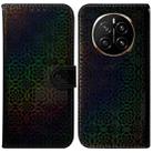 For Honor Magic7 Colorful Magnetic Buckle Leather Phone Case(Black) - 1