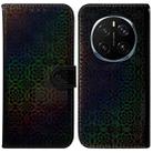 For Honor Magic7 Pro Colorful Magnetic Buckle Leather Phone Case(Black) - 1