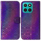 For Honor X8c 4G Colorful Magnetic Buckle Leather Phone Case(Purple) - 1