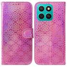 For Honor X8c 4G Colorful Magnetic Buckle Leather Phone Case(Pink) - 1