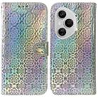 For Honor 400 Pro Global 160.8mm Colorful Magnetic Buckle Leather Phone Case(Silver) - 1
