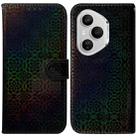 For Honor 400 Pro Global 160.8mm Colorful Magnetic Buckle Leather Phone Case(Black) - 1