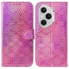 For Honor 400 Pro Global 160.8mm Colorful Magnetic Buckle Leather Phone Case(Pink) - 1
