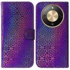 For Honor X70 5G Colorful Magnetic Buckle Leather Phone Case(Purple) - 1