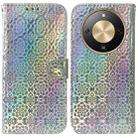 For Honor X70 5G Colorful Magnetic Buckle Leather Phone Case(Silver) - 1