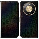 For Honor X70 5G Colorful Magnetic Buckle Leather Phone Case(Black) - 1
