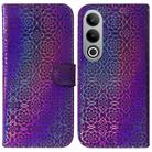 For OnePlus Nord CE4 5G Colorful Magnetic Buckle Leather Phone Case(Purple) - 1