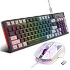 HXSJ L98 2.4G Wireless RGB Keyboard and Mouse Set 104 Keys + 1600DPI Mouse(White) - 1