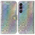 For Sony Xperia 1 VII Colorful Magnetic Buckle Leather Phone Case(Silver) - 1