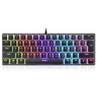 HXSJ L700 Wired RGB Mechanical Keyboard 61 Pudding Key Caps(Black) - 1