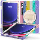 For Samsung Galaxy Tab S9+ / S8+ Rotary Handle Grab TPU + PC Tablet Case(Colorful Pink) - 1