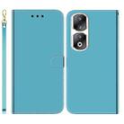 For Honor 90 Pro Imitated Mirror Surface Leather Phone Case(Blue) - 1