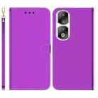 For Honor 90 Pro Imitated Mirror Surface Leather Phone Case(Purple) - 1