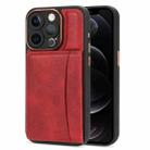 For iPhone 12 Pro Max Multifunctional Magsafe Magnetic Card Bag Phone Case(Red) - 1