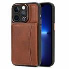 For iPhone 13 Pro Max Multifunctional Magsafe Magnetic Card Bag Phone Case(Brown) - 1