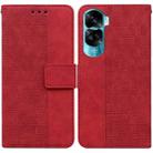 For Honor 90 Lite Geometric Embossed Leather Phone Case(Red) - 1