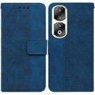 For Honor 90 Pro Geometric Embossed Leather Phone Case(Blue) - 1