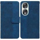 For Honor 90 Geometric Embossed Leather Phone Case(Blue) - 1