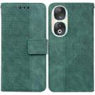 For Honor 90 Geometric Embossed Leather Phone Case(Green) - 1