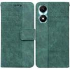 For Honor X5 Plus / Play 40C Geometric Embossed Leather Phone Case(Green) - 1