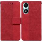 For Honor X5 Plus / Play 40C Geometric Embossed Leather Phone Case(Red) - 1