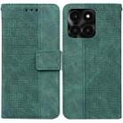 For Honor X6a Geometric Embossed Leather Phone Case(Green) - 1