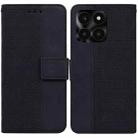 For Honor X6a Geometric Embossed Leather Phone Case(Black) - 1