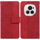 For Honor Magic6 Pro Geometric Embossed Leather Phone Case(Red) - 1