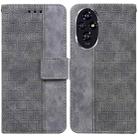 For Honor 200 Geometric Embossed Leather Phone Case(Grey) - 1