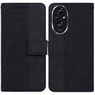 For Honor 200 Geometric Embossed Leather Phone Case(Black) - 1