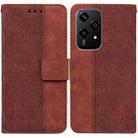 For Honor 200 Lite Global Geometric Embossed Leather Phone Case(Brown) - 1