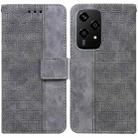 For Honor 200 Lite Global Geometric Embossed Leather Phone Case(Grey) - 1
