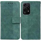 For Honor 200 Lite Global Geometric Embossed Leather Phone Case(Green) - 1