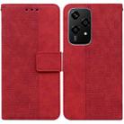 For Honor 200 Lite Global Geometric Embossed Leather Phone Case(Red) - 1