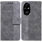 For Honor 200 Pro Geometric Embossed Leather Phone Case(Grey) - 1