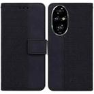 For Honor 200 Pro Geometric Embossed Leather Phone Case(Black) - 1