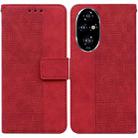 For Honor 200 Pro Geometric Embossed Leather Phone Case(Red) - 1