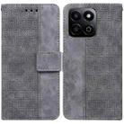 For Honor Play 60 Plus Geometric Embossed Leather Phone Case(Grey) - 1