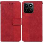 For Honor Play 60 Plus Geometric Embossed Leather Phone Case(Red) - 1