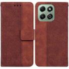 For Honor X6b Geometric Embossed Leather Phone Case(Brown) - 1