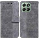 For Honor X6b Geometric Embossed Leather Phone Case(Grey) - 1