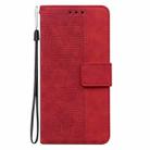 For Honor X6b Geometric Embossed Leather Phone Case(Red) - 3