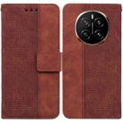 For Honor Magic7 Geometric Embossed Leather Phone Case(Brown) - 1