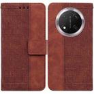 For Honor X9c Geometric Embossed Leather Phone Case(Brown) - 1