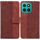 For Honor X8c 4G Geometric Embossed Leather Phone Case(Brown) - 1